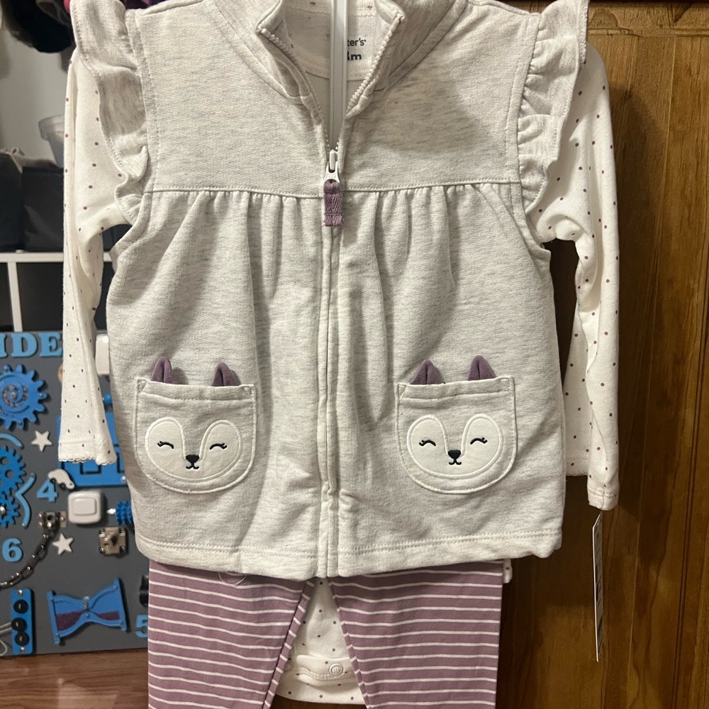 Carter's Gray and Purple Kids Matching Set